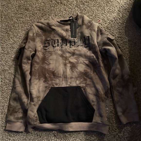 Sunday Branded Men's Crewneck Tie-Dye Sweater - Brown - Picture 1 of 2